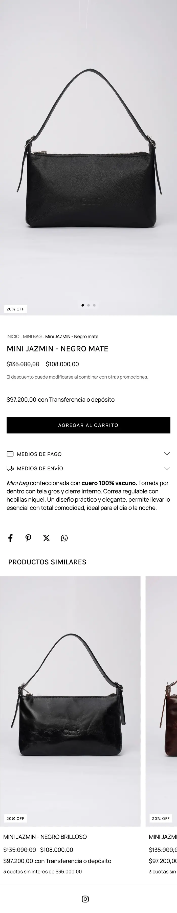 Dos piezas del catálogo tal y como se ven en el móvil, con su precio y su botón de compra (2)