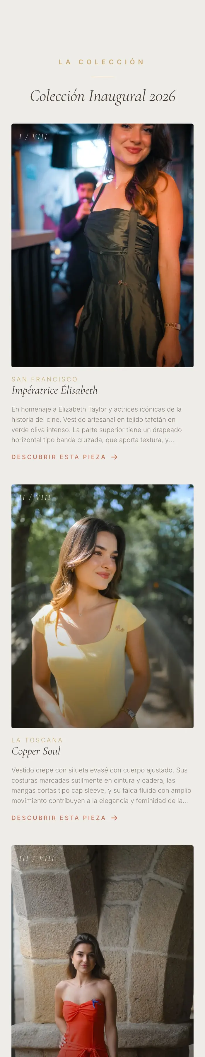 La colección entera en el portátil y en el móvil, y la ficha de una pieza — colección